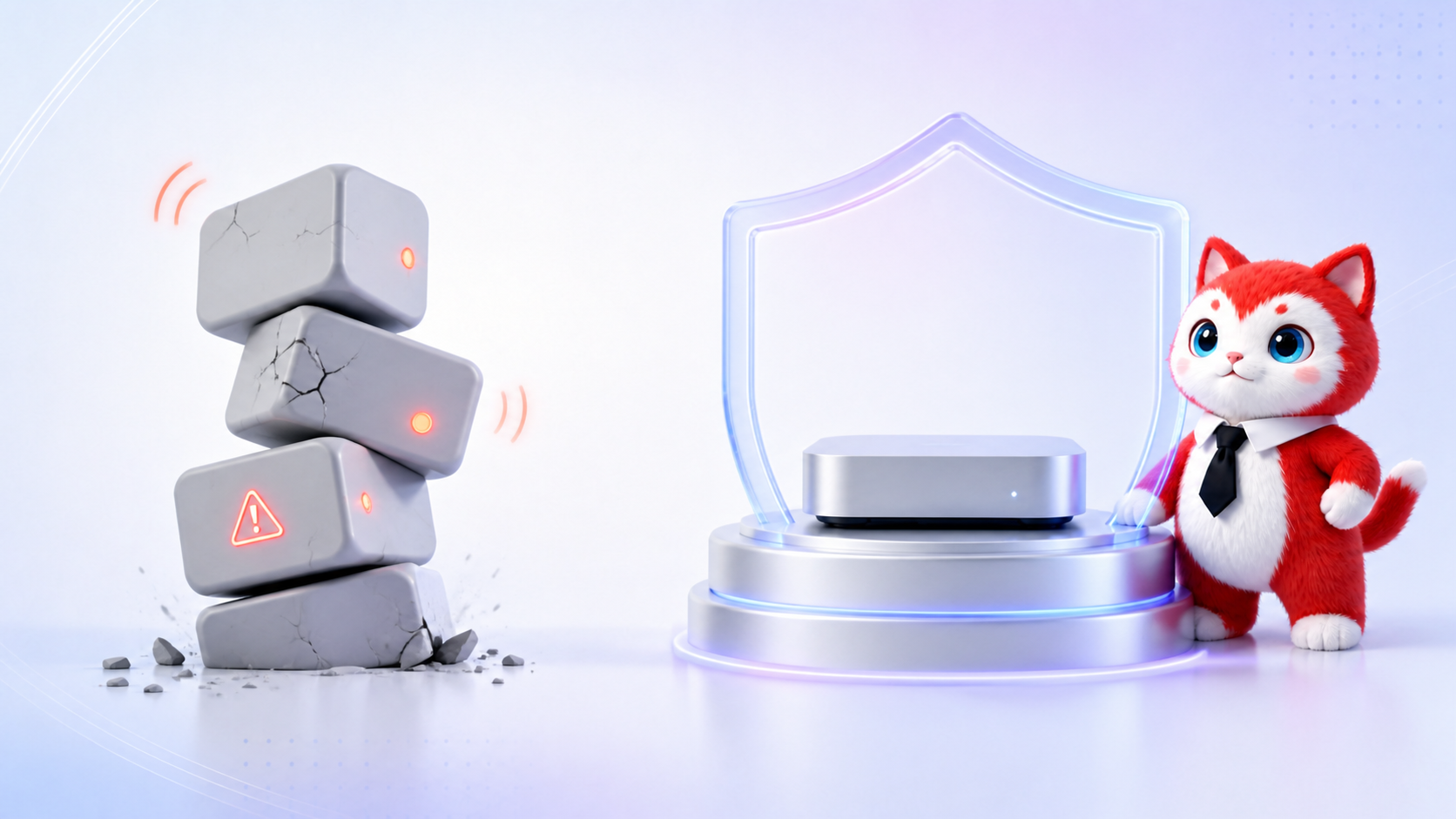 無防備な構成と、許す操作の範囲を絞って保護された構成の対比